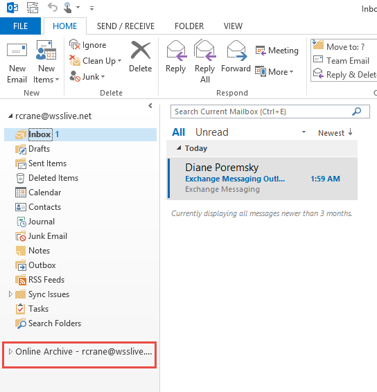 archiving mailbox in outlook for mac